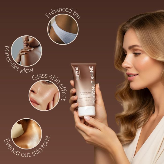LIRENE COCONUT SHINE ILLUM BODY & FACE CREAM 150ML